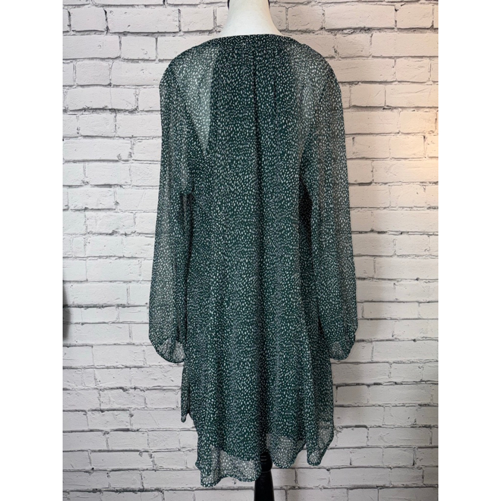 Joie Dress size XL Green & White Polka Dot Arctic Mid Balloon Sleeve Boho 90’s - Picture 10 of 14